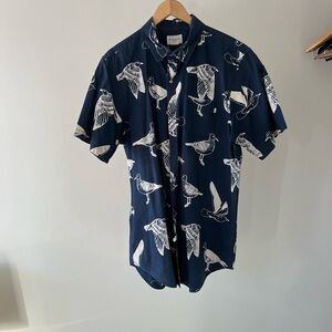 OBEY Navy Blue Bird Print Men's Shirt